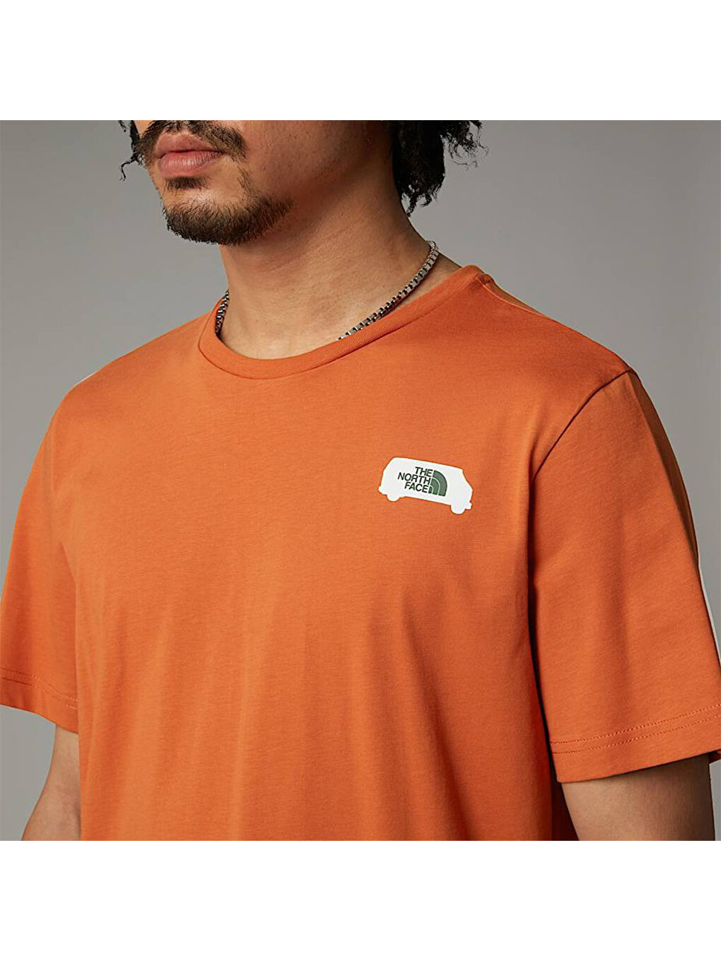 Outdoor Graphic Erkek Turuncu Yuvarlak Yaka Tişört-2