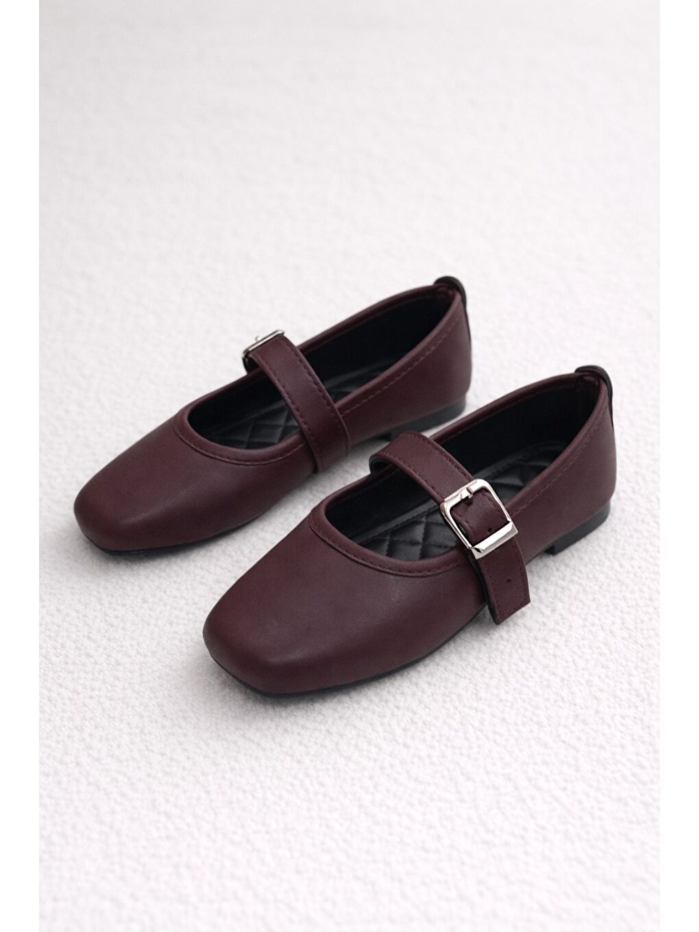 Bordo ROSSA Kemerli Babet Günlük Kadın Ayakkabı Ev Babeti