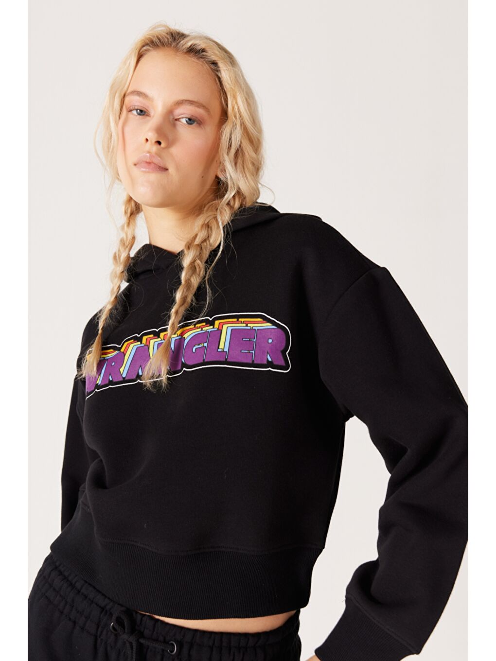 Regular Fit Normal Kesim Kapüşonlu İçi Polarlı Siyah Sweatshirt-1