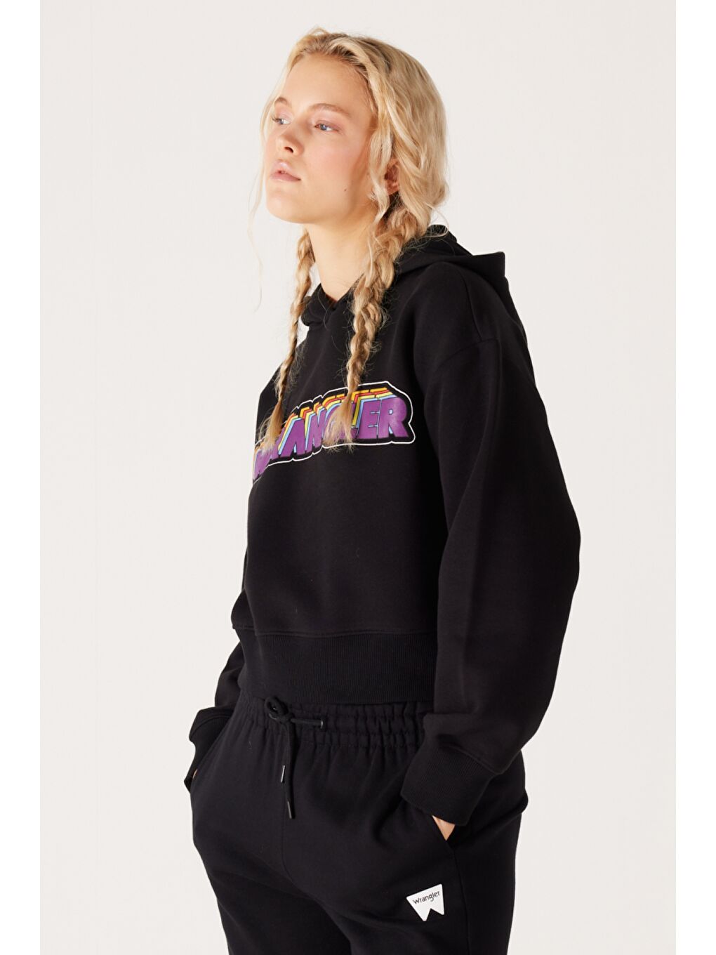 Regular Fit Normal Kesim Kapüşonlu İçi Polarlı Siyah Sweatshirt-2