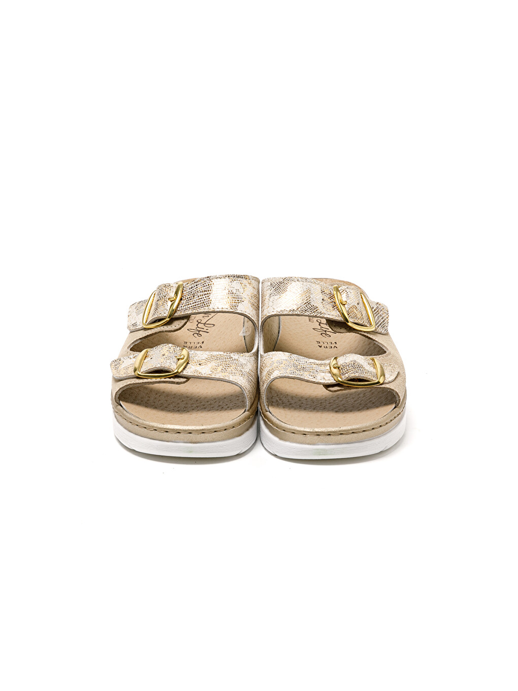 Bej Kadın Terlik 5619 STRETCH WOMEN'S FOOTWEAR Gold/Beige-3