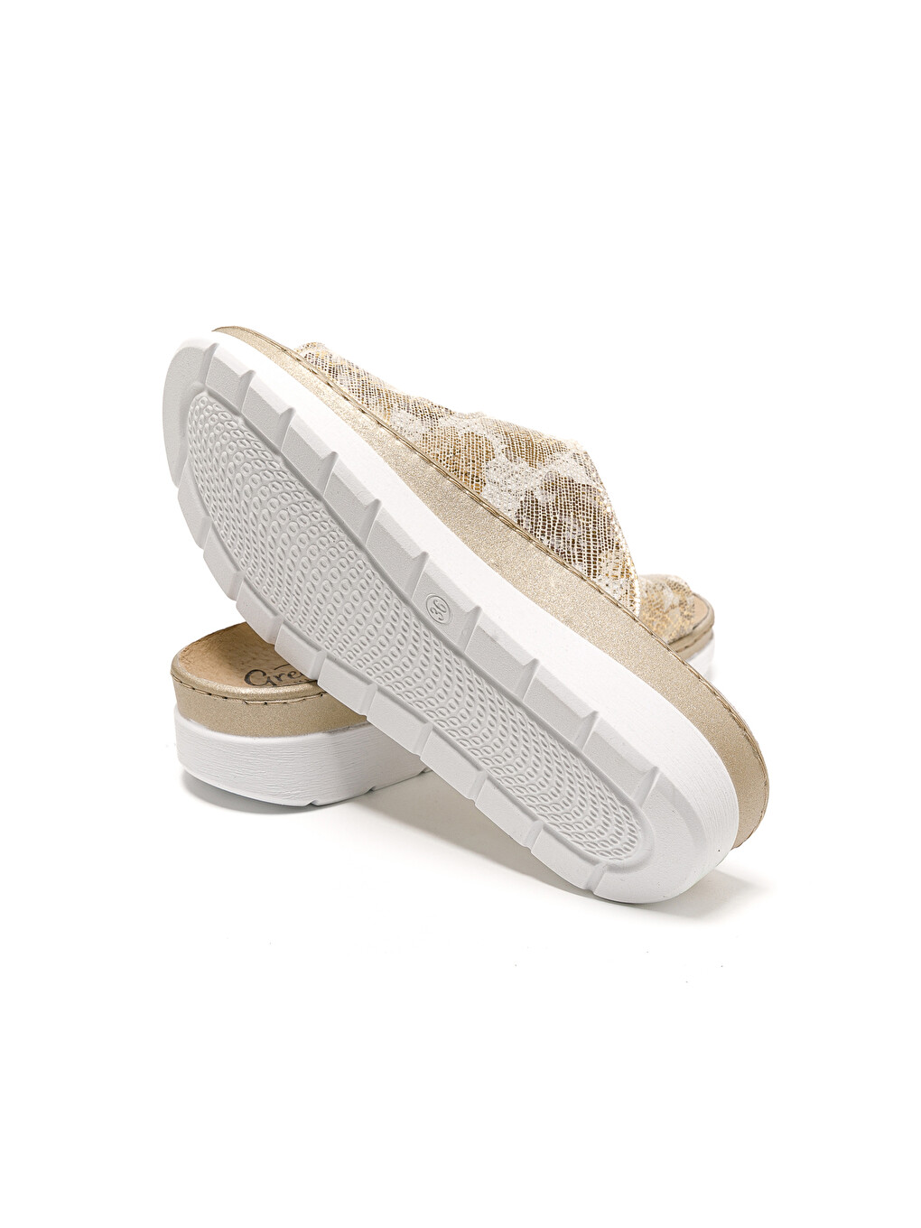 Bej Kadın Terlik 5619 STRETCH WOMEN'S FOOTWEAR Gold/Beige-5