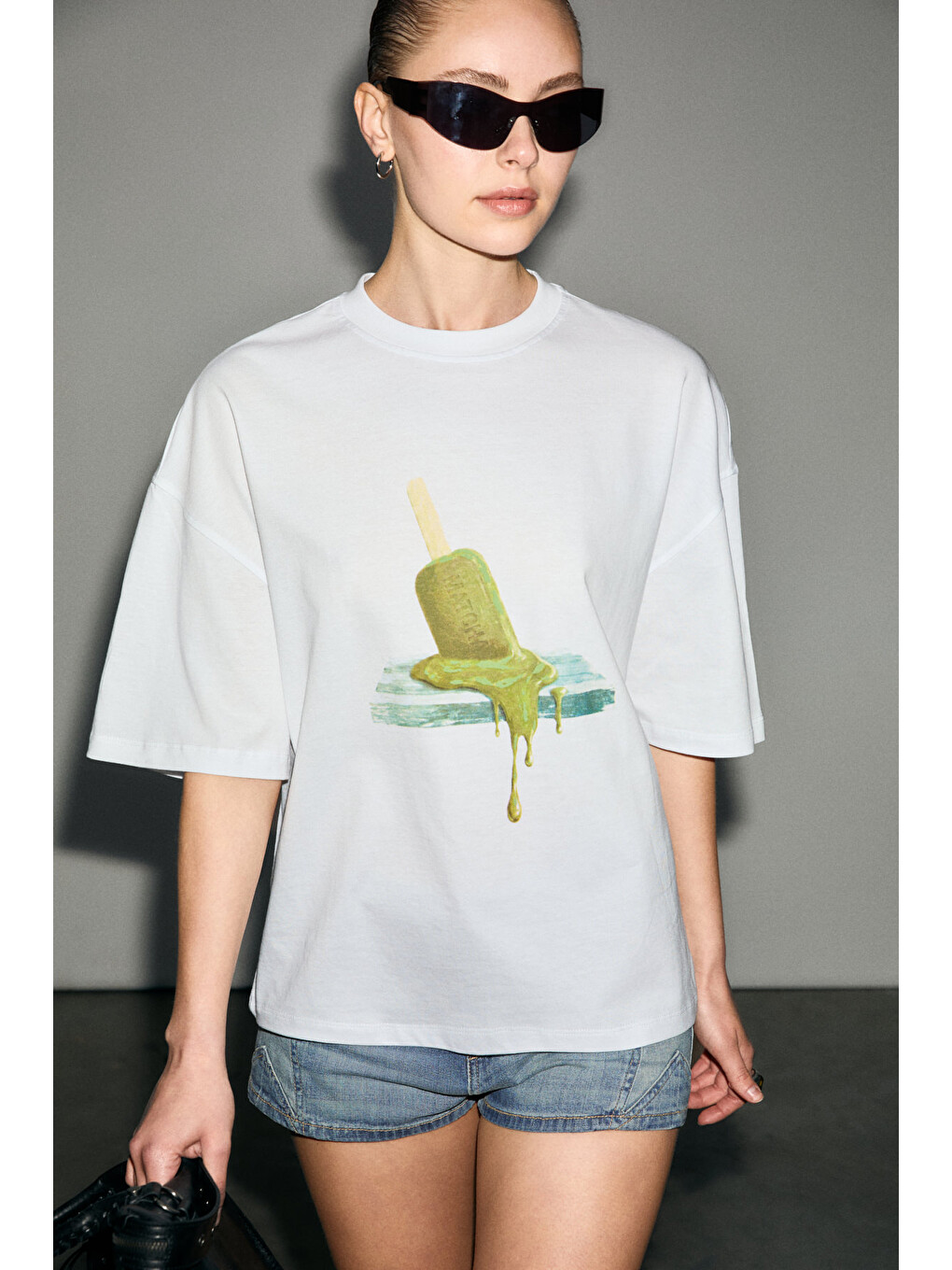 Beyaz RIKI Kadın Yumuşak Kumaşlı %100 Organik Pamuklu Yuvarlak Yaka Kısa Kol BEYAZ T-Shirt-3