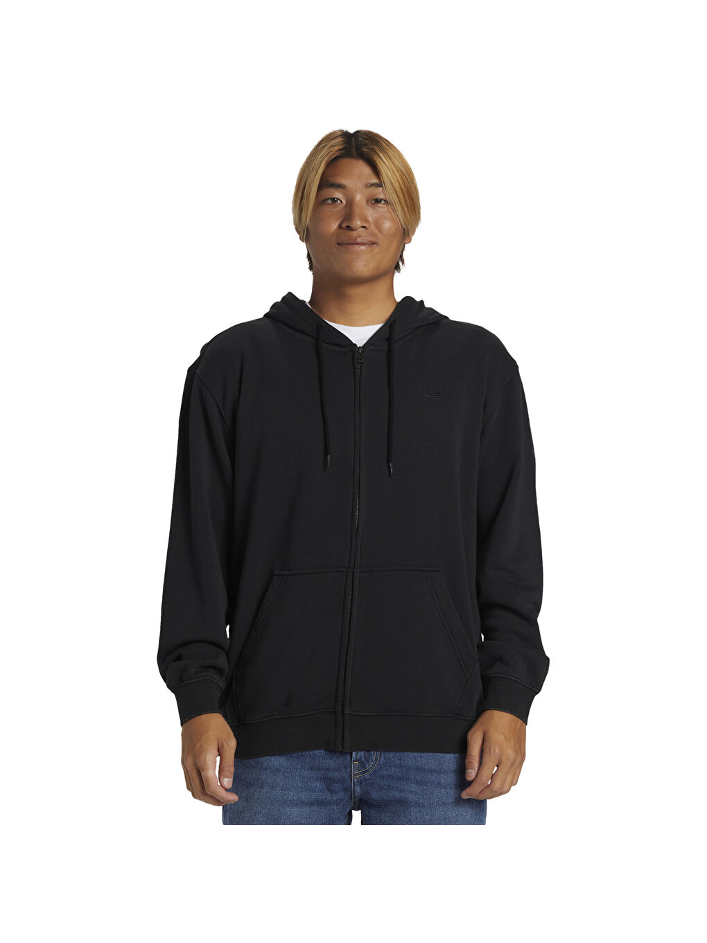 Salt Water Zip Hoodie Erkek Siyah Kapüşonlu Sweatshirt-1