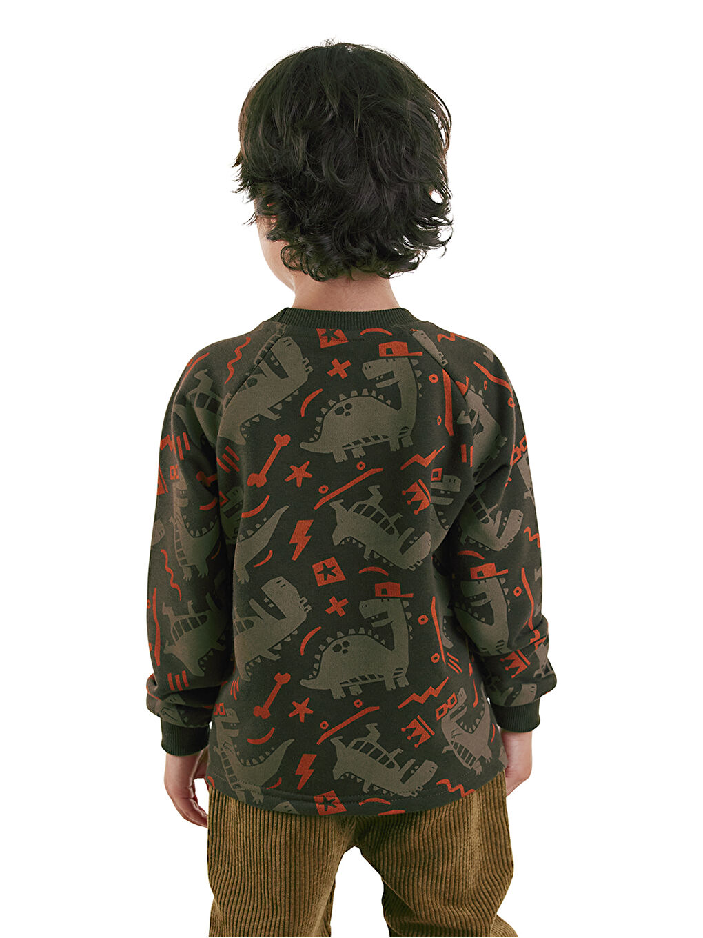Kaykay Dino Erkek Çocuk Kahverengi Sweatshirt-1