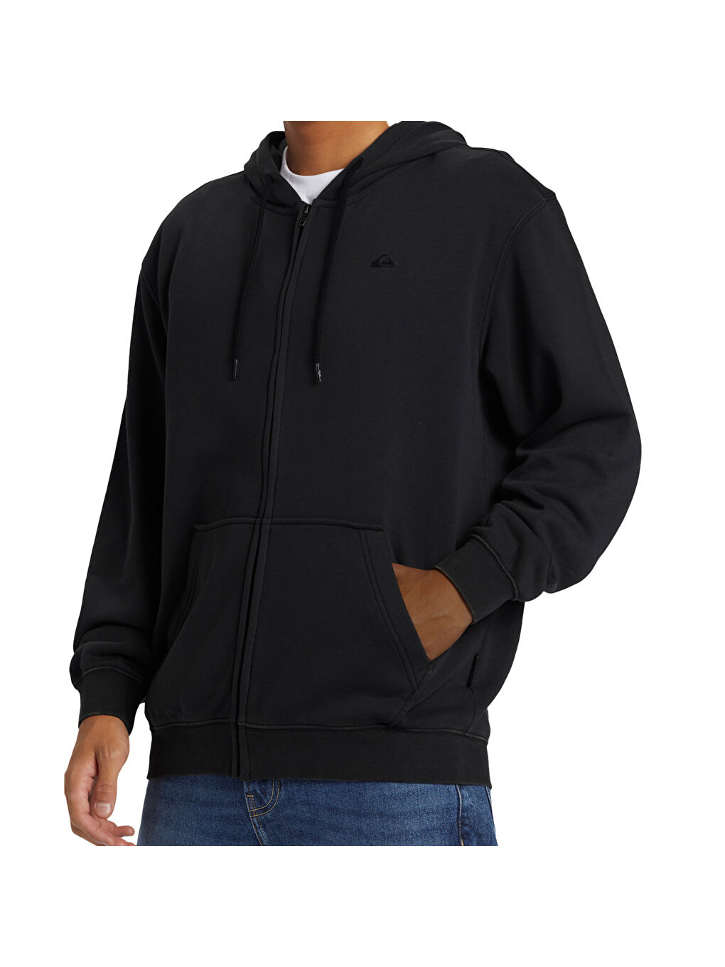 Salt Water Zip Hoodie Erkek Siyah Kapüşonlu Sweatshirt-2
