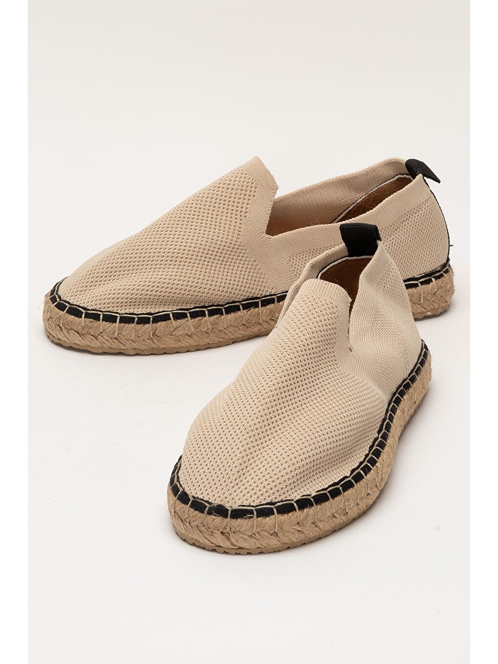 Unisex El Yapımı Triko Espadril Bej-4