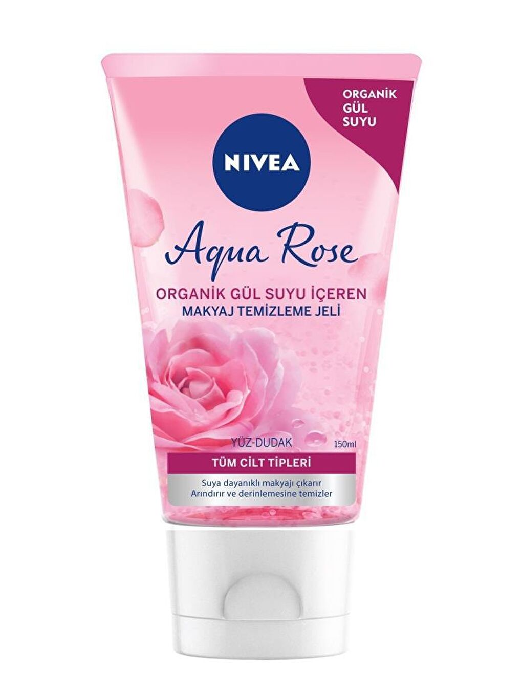 NIVEA Şeffaf Aqua Rose Organik Gül Suyu İçeren Makyaj Temizleme Jeli 150 ml, Yüz Temizleme - 1