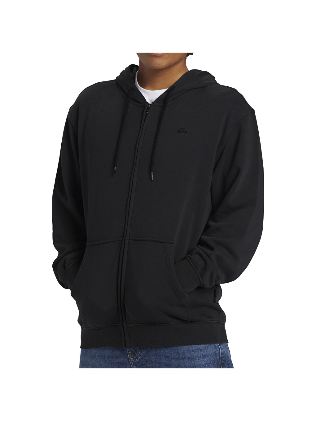 Salt Water Zip Hoodie Erkek Siyah Kapüşonlu Sweatshirt-3
