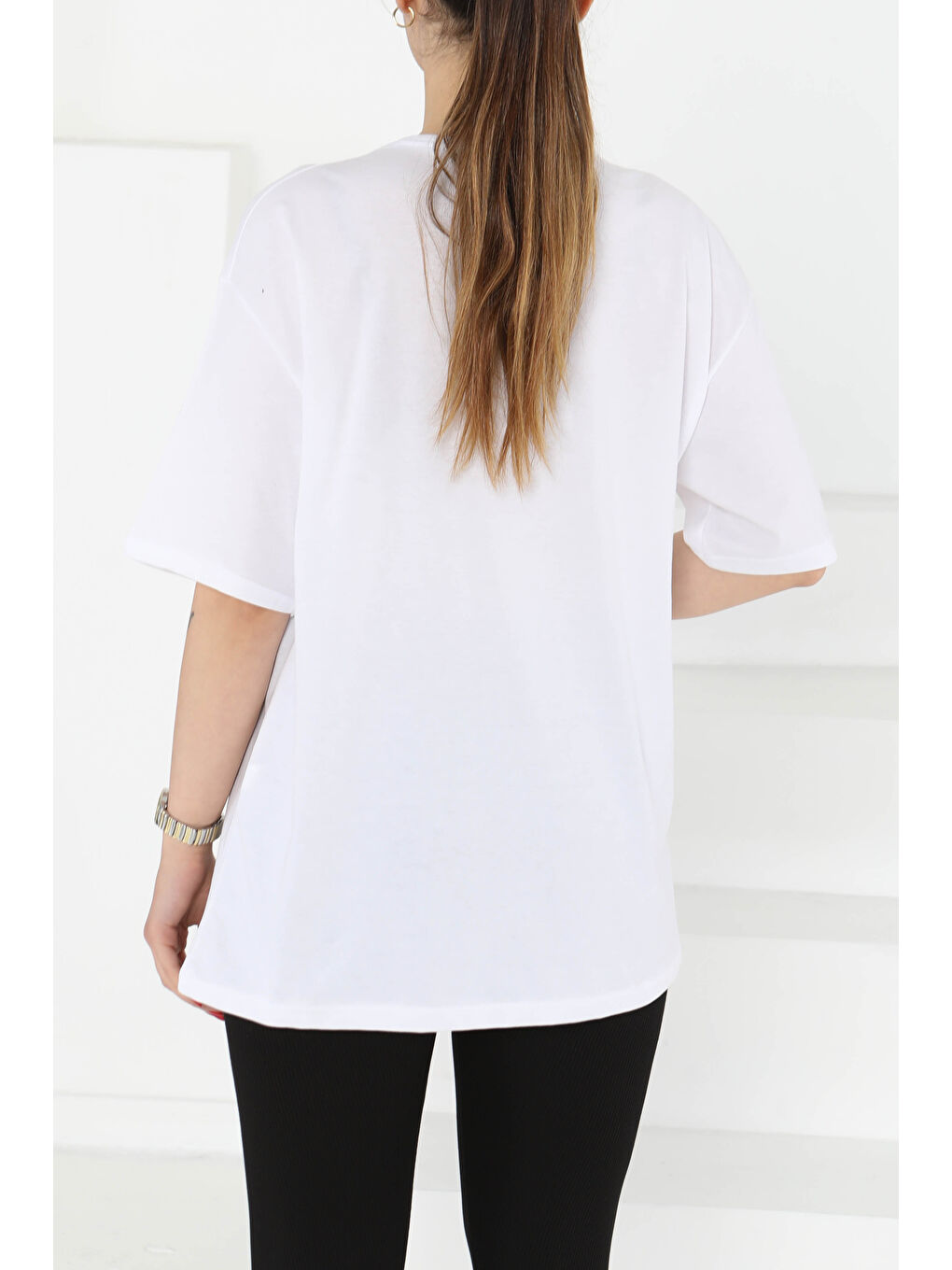 Kaplan Baskılı Kısa Kollu T-Şhirt Beyaz - 27123-5