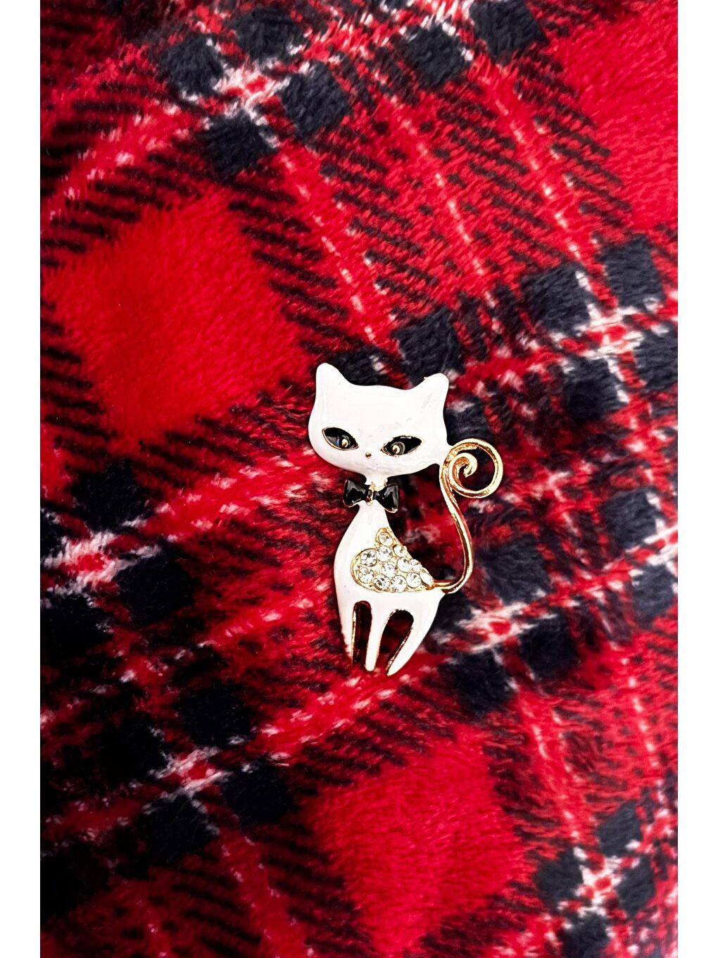 Sarı Beyaz Kedicik Broş Yaka İğnesi-7