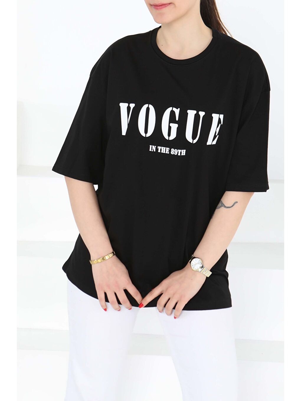 Baskılı Kısa Kollu T-Şhirt Siyah - 27126-2