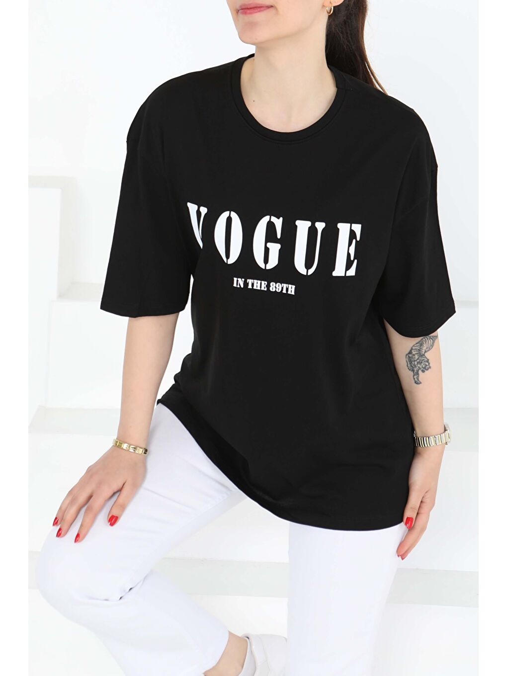 Baskılı Kısa Kollu T-Şhirt Siyah - 27126-3