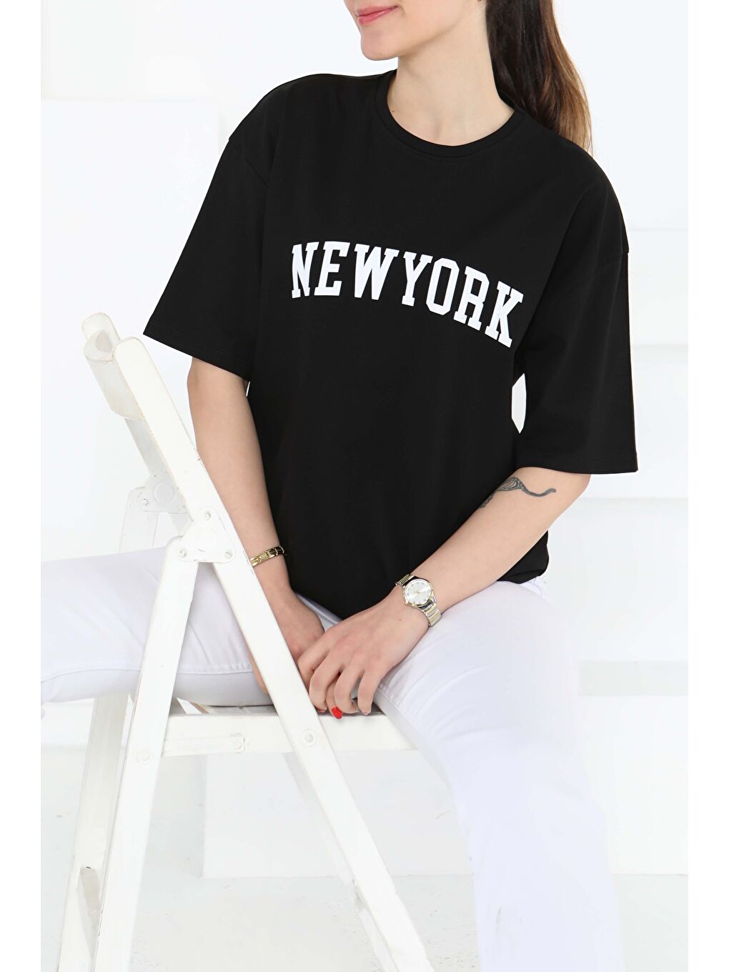 NEW YORK Baskılı Kısa Kollu T-Şhirt Siyah - 27125