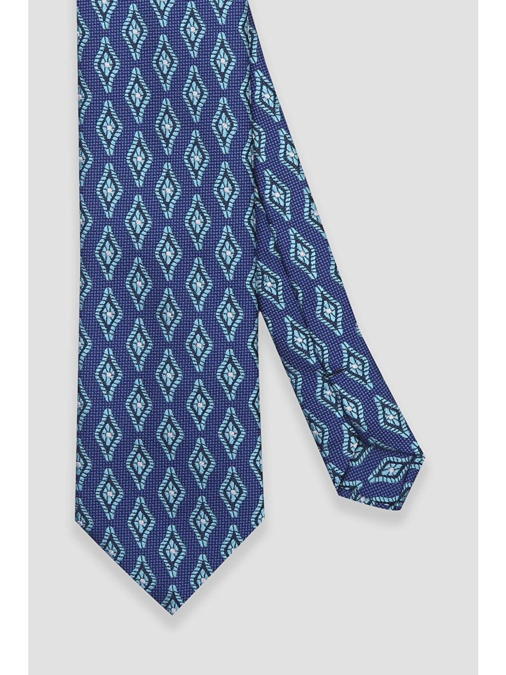 Yeşil Kravat 8 Cm Mikrofiber Polyester Mavi Erkek Desenli Kravat-1