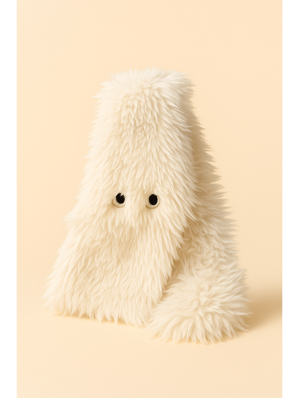 Göz Nakışlı Pelüş Atkı Beyaz-1