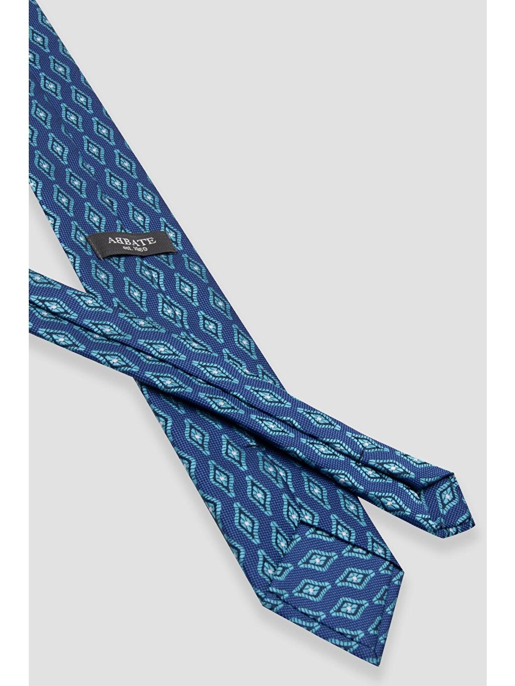 Yeşil Kravat 8 Cm Mikrofiber Polyester Mavi Erkek Desenli Kravat-2