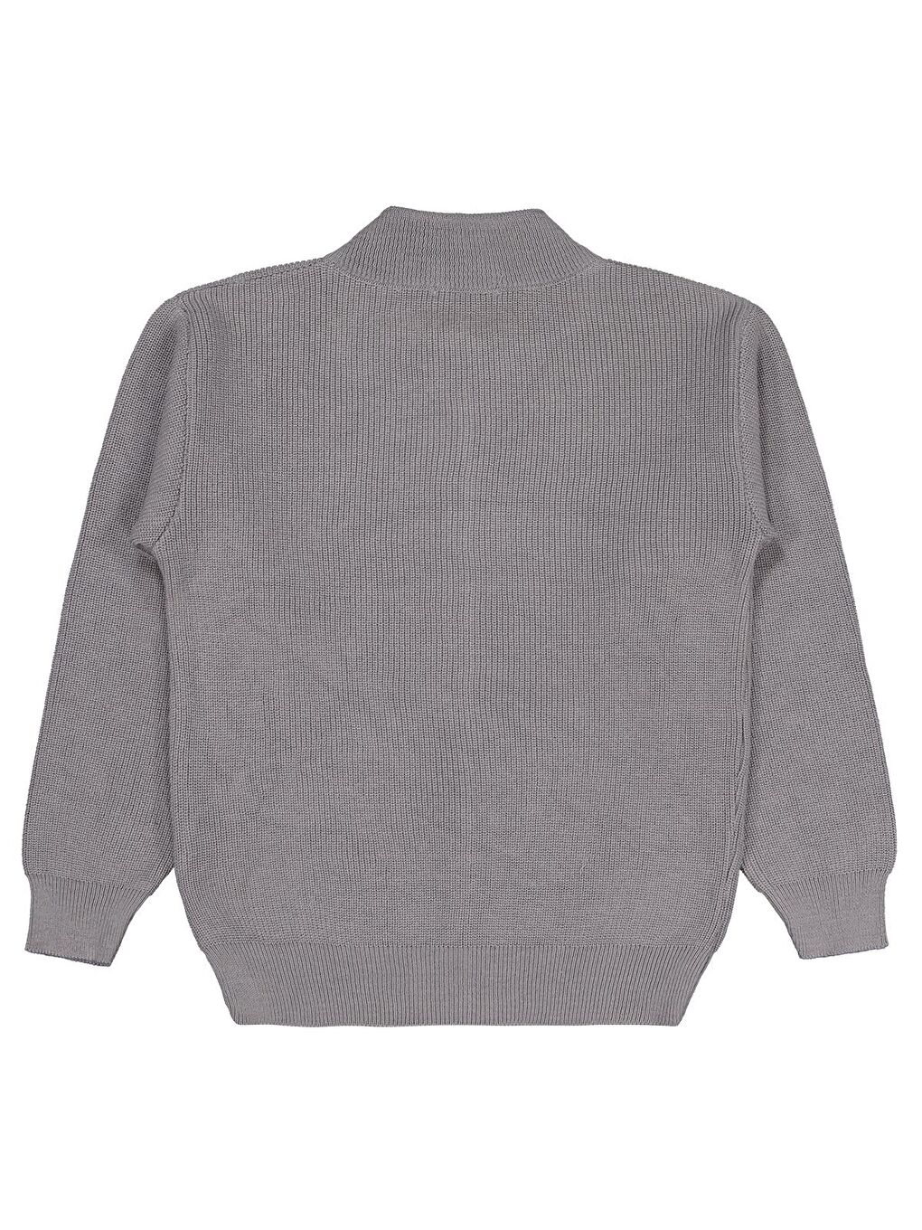 Boys Fermuarlı Cepli 6-9 Yaş Hırka - Gri 7-8 Yaş-1