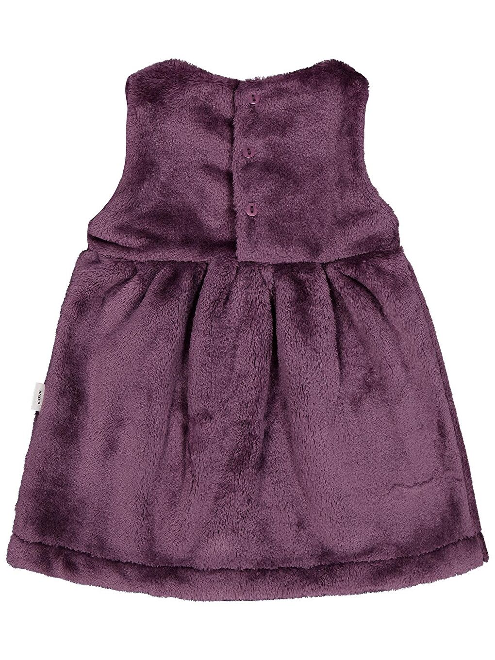 Pembe Baby Cep Detaylı Kedi Nakışlı 6-18 Ay Elbise - Lila 18-24 Ay-1