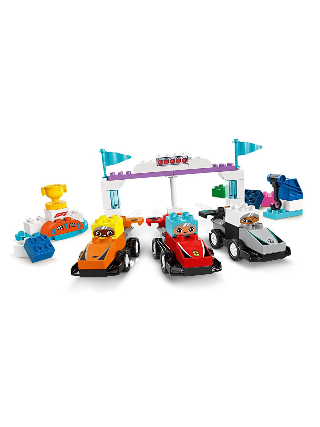 Lego DUPLO Kasabası F1 Takımı Yarış Arabaları ve Sürücüler 10445 - 4