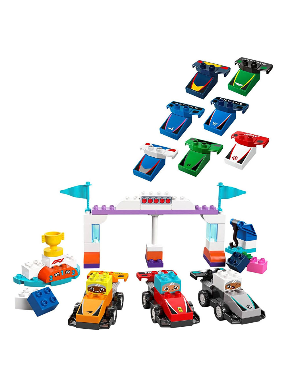 Lego DUPLO Kasabası F1 Takımı Yarış Arabaları ve Sürücüler 10445 - 6