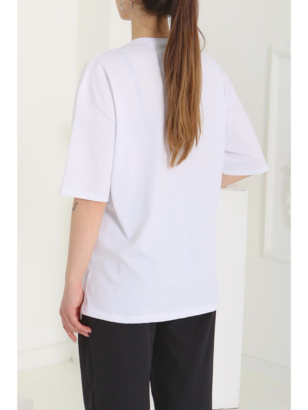 Baskılı Kısa Kollu T-Şhirt Beyaz - 27121-5