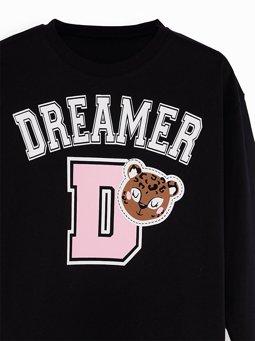 Siyah Leopar Kız Çocuk T-Shirt Tayt Takım-4