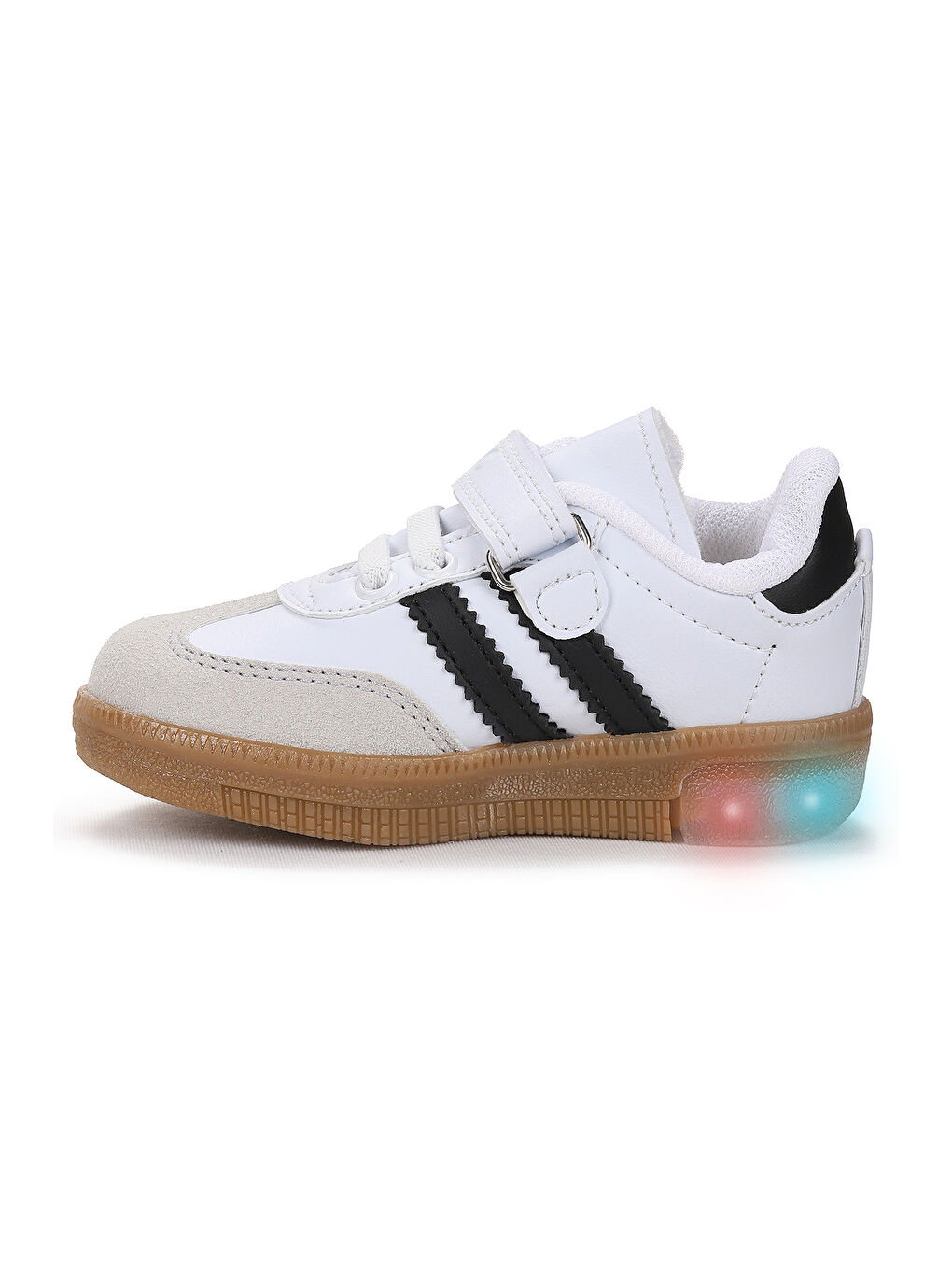 Beyaz Renis Günlük Cırtlı Işıklı Erkek Bebek Spor Ayakkabı-3