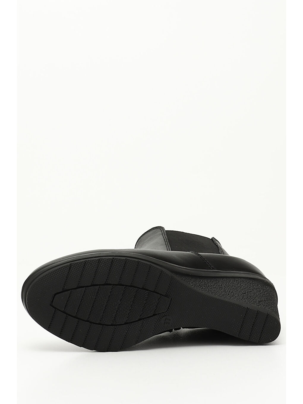 Mor Kadın ZÜMRÜT-SİYAH Fermuarlı Dolgu Topuklu Hakiki Deri Chelsea Bot-3