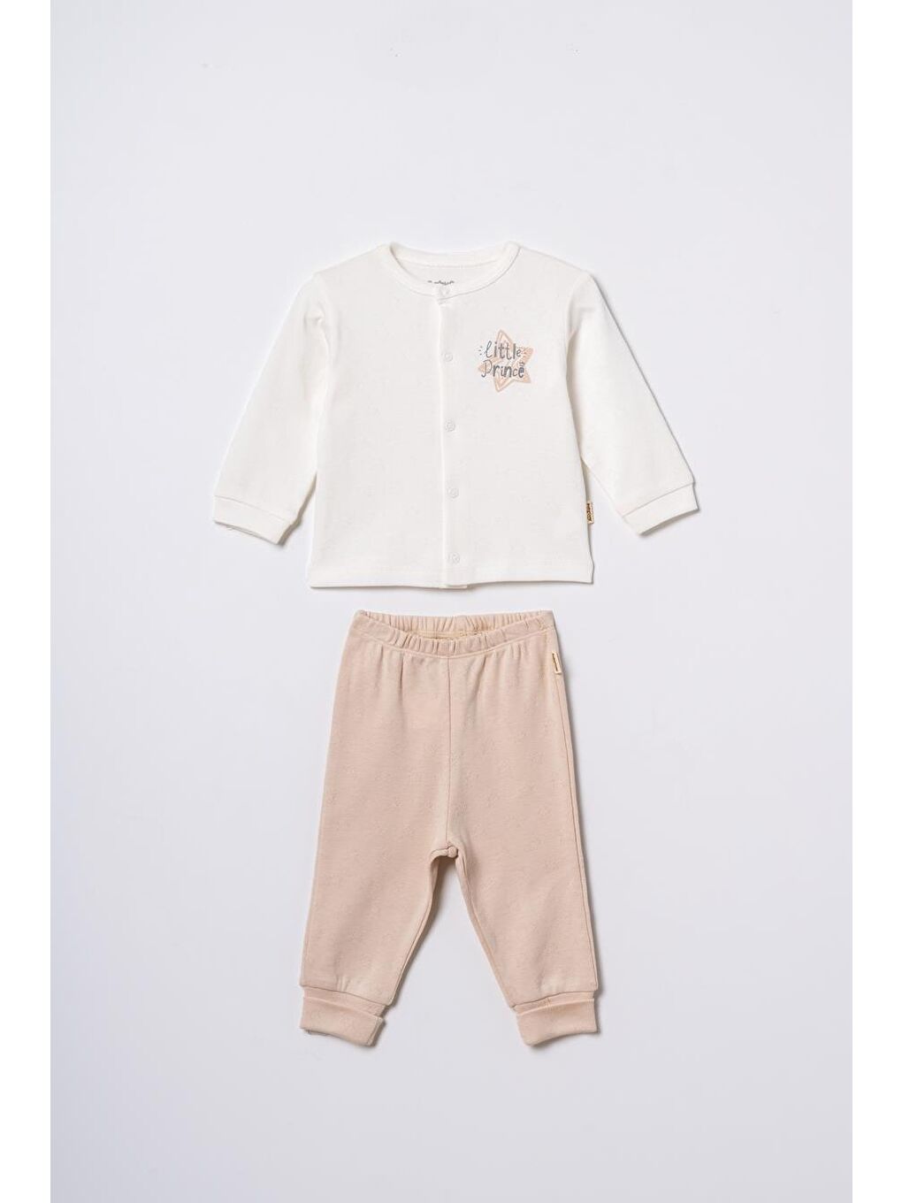 Bej Bebek Alt Üst Takım  %100 Organik Pamuk , Bebek - Yenidoğan-CSYR4529-1