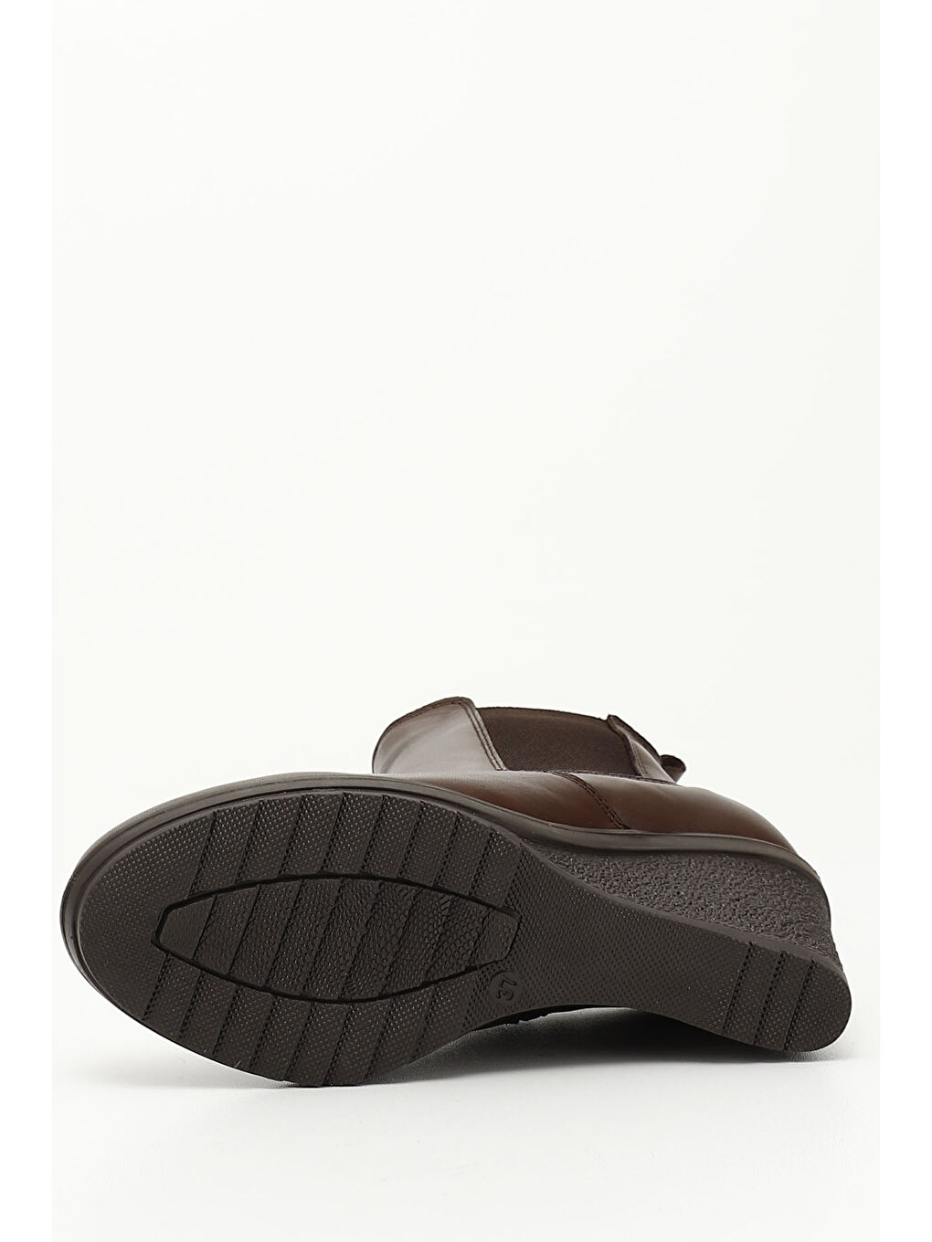 Kahverengi Kadın ORTA KAHVERENGİ Fermuarlı Dolgu Topuklu Hakiki Deri Chelsea Bot-3