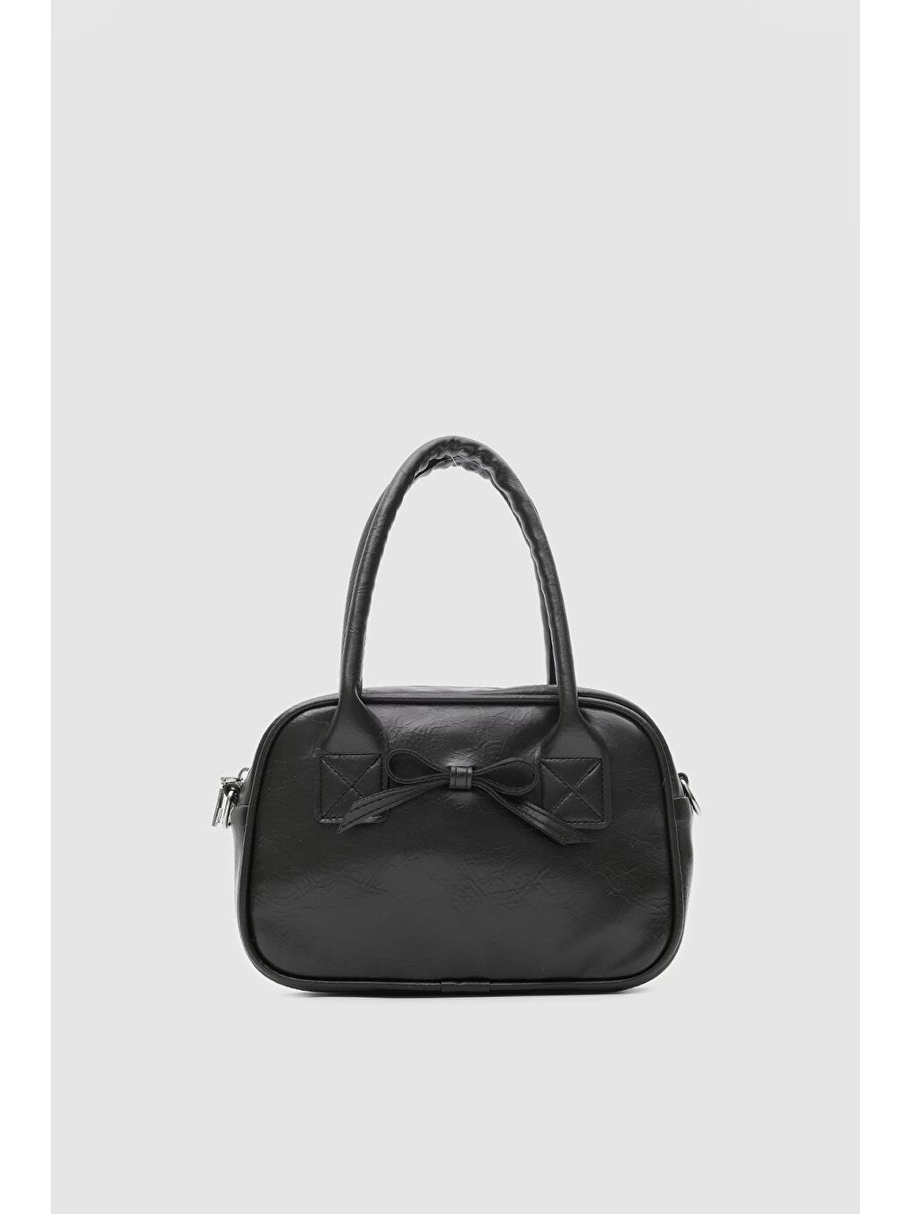 Perfect Kurdele Detaylı Bowling El Ve Çapraz Çanta Siyah