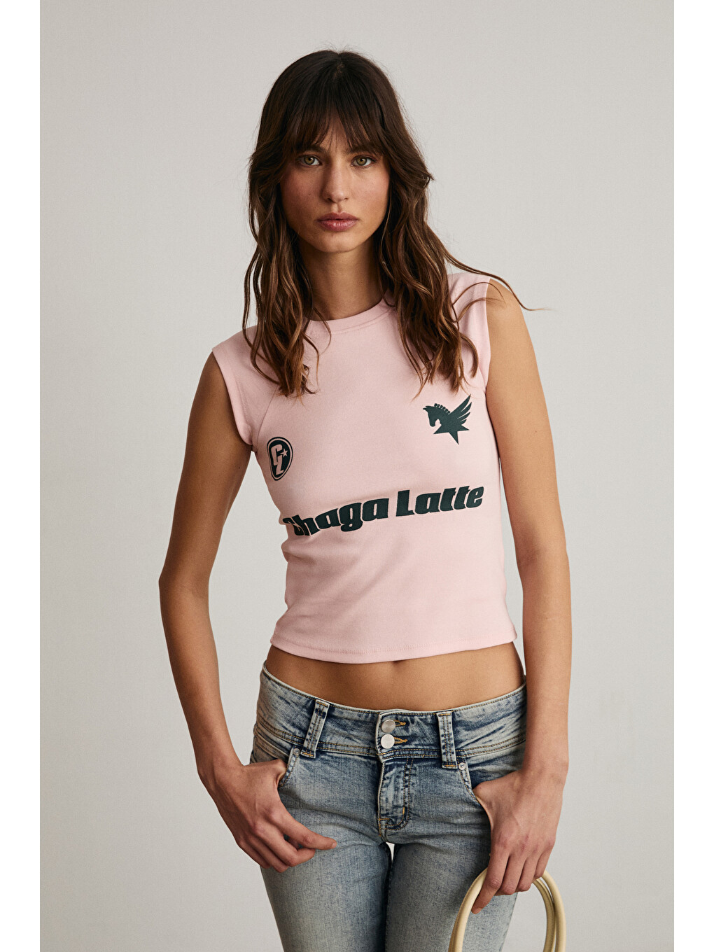 Pembe EPONA Kadın Yumuşak Ve Esnek Kumaşlı Baskı Detaylı PEMBE T-Shirt