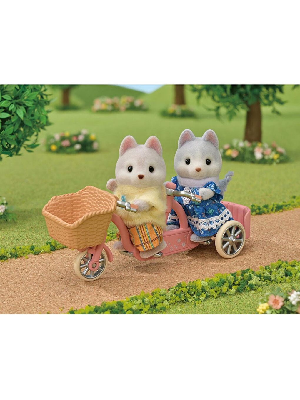 Sylvanian Families Renksiz Tandem Bisiklet Seti Husky Kardeşler 5637 - 2