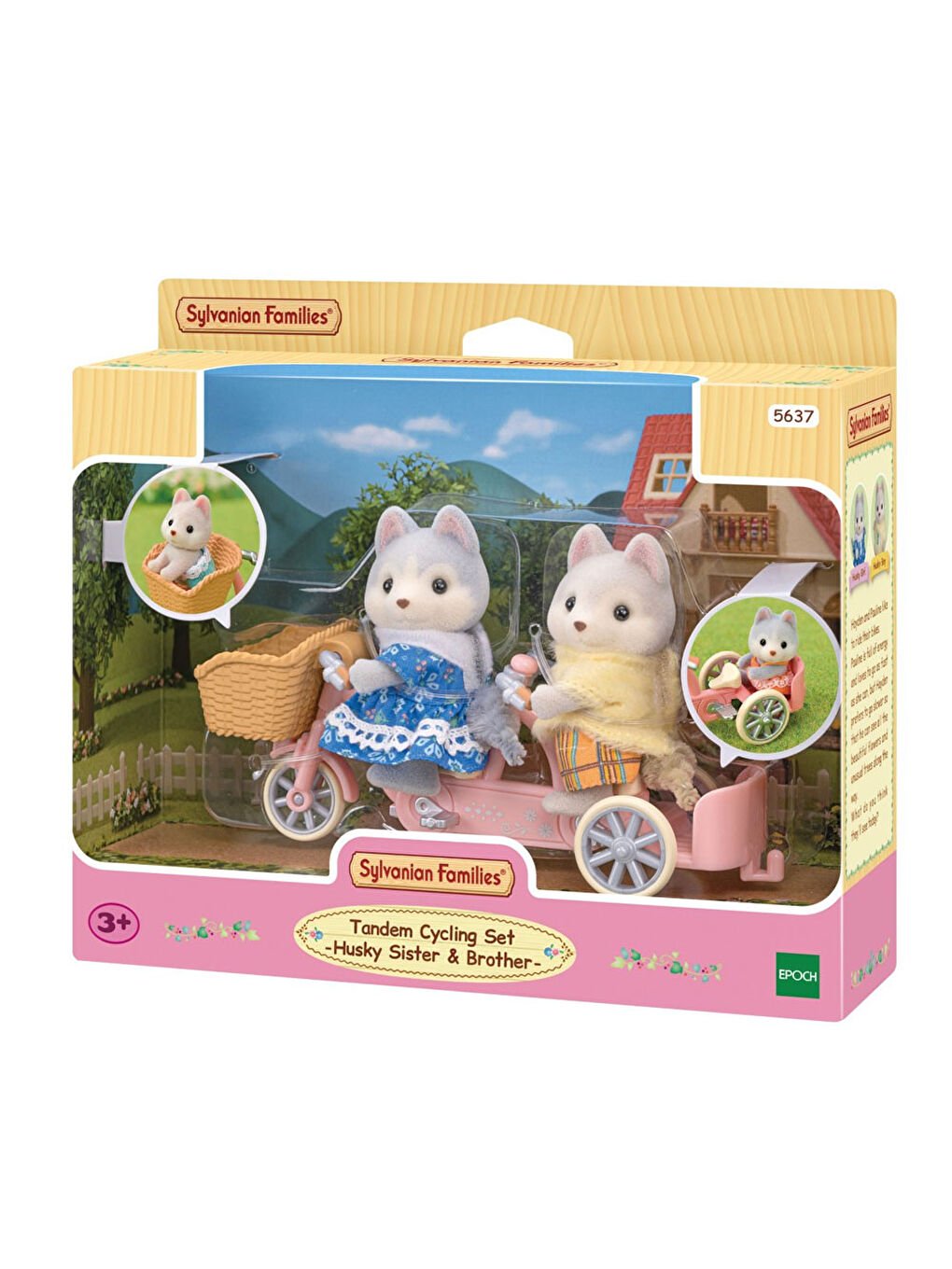 Sylvanian Families Renksiz Tandem Bisiklet Seti Husky Kardeşler 5637 - 3