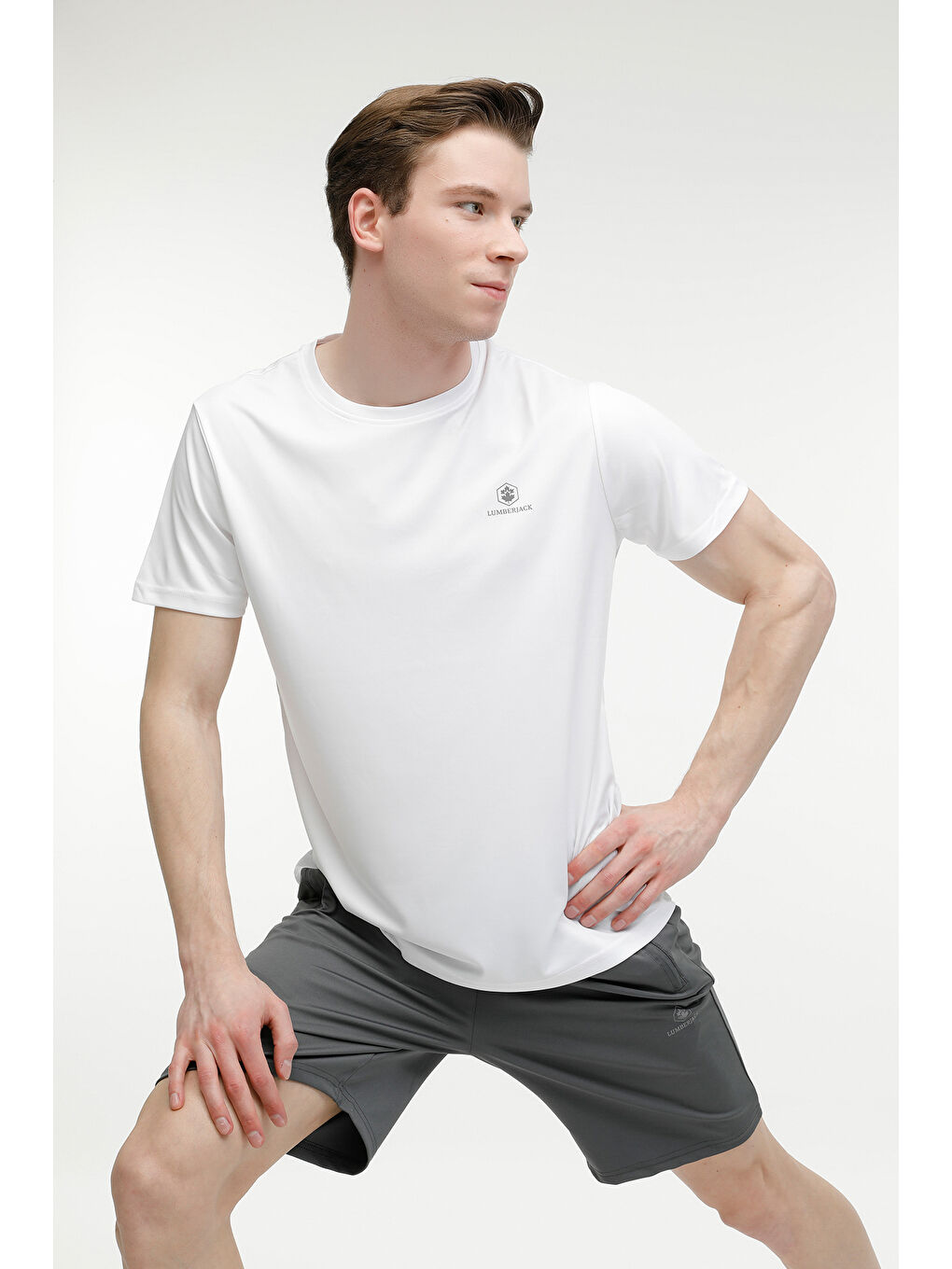 M-CT100 BASIC PES C NECK Beyaz Erkek Kısa Kol T-Shirt-4