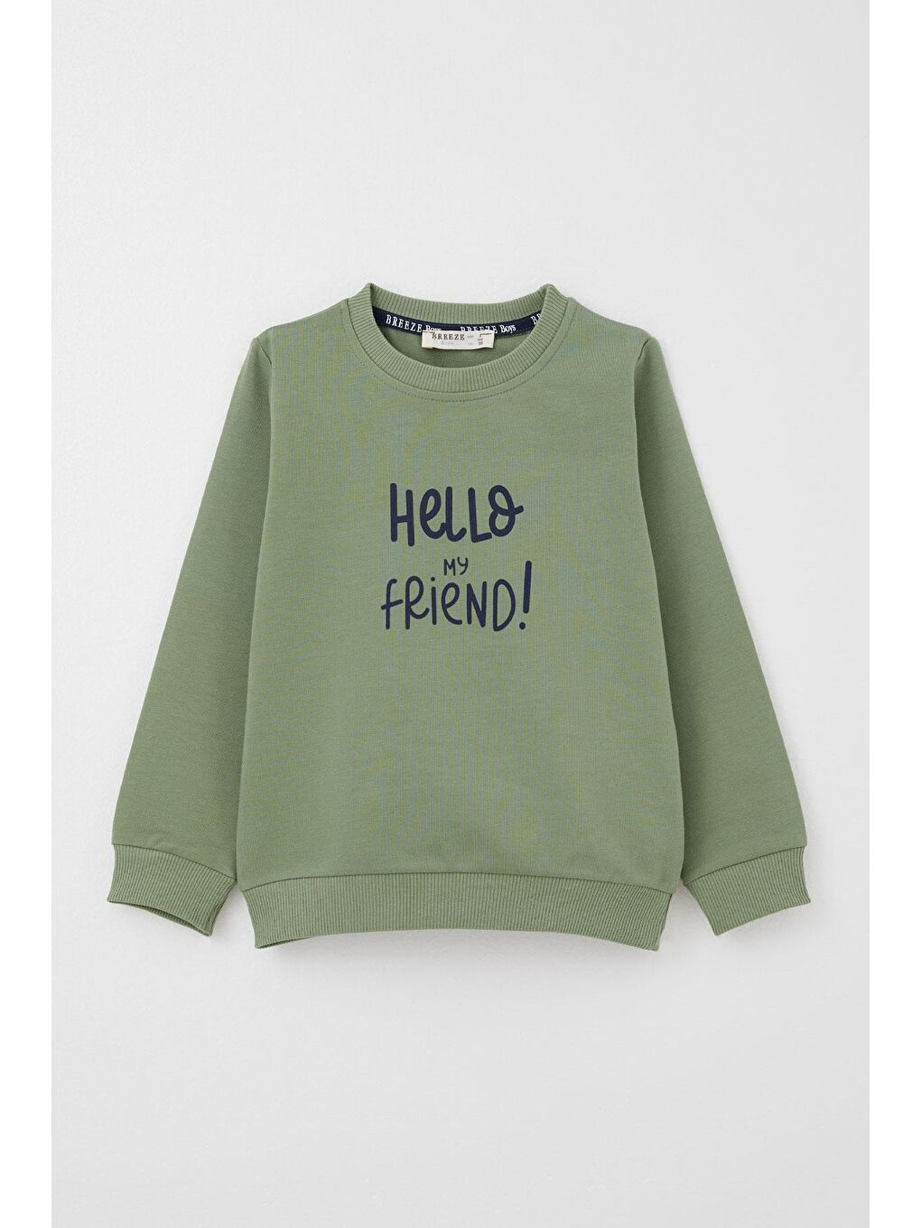 Erkek Bebek Eşofman Takım Sırt Kısmı Sevimli Sincap Baskılı Haki Yeşil (9 Ay-2 Yaş)-1