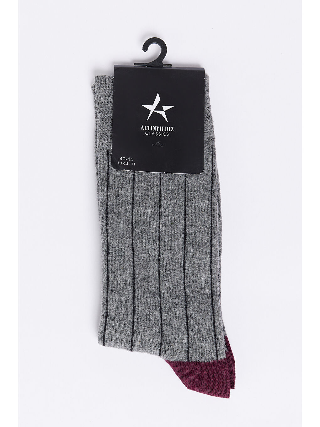 Erkek Gri-Siyah Desenli Soket Çorap