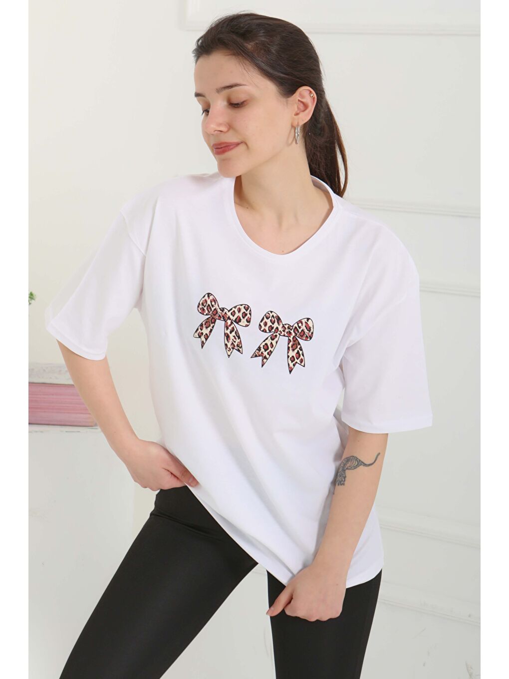 Kurdale Baskılı Kısa Kollu T-Şhirt Beyaz - 27120