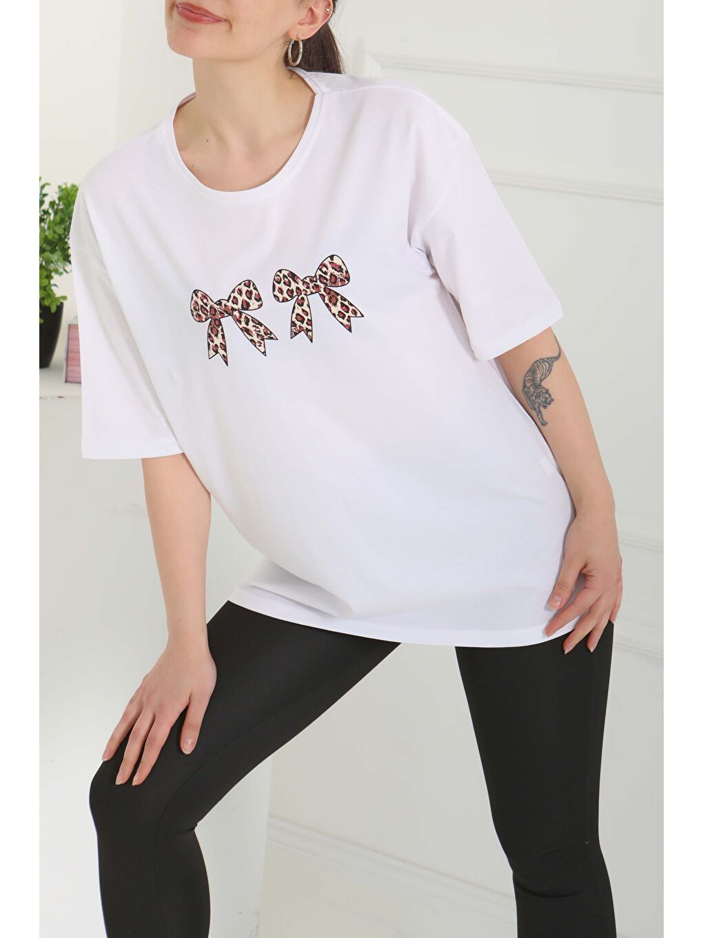 Kurdale Baskılı Kısa Kollu T-Şhirt Beyaz - 27120-1