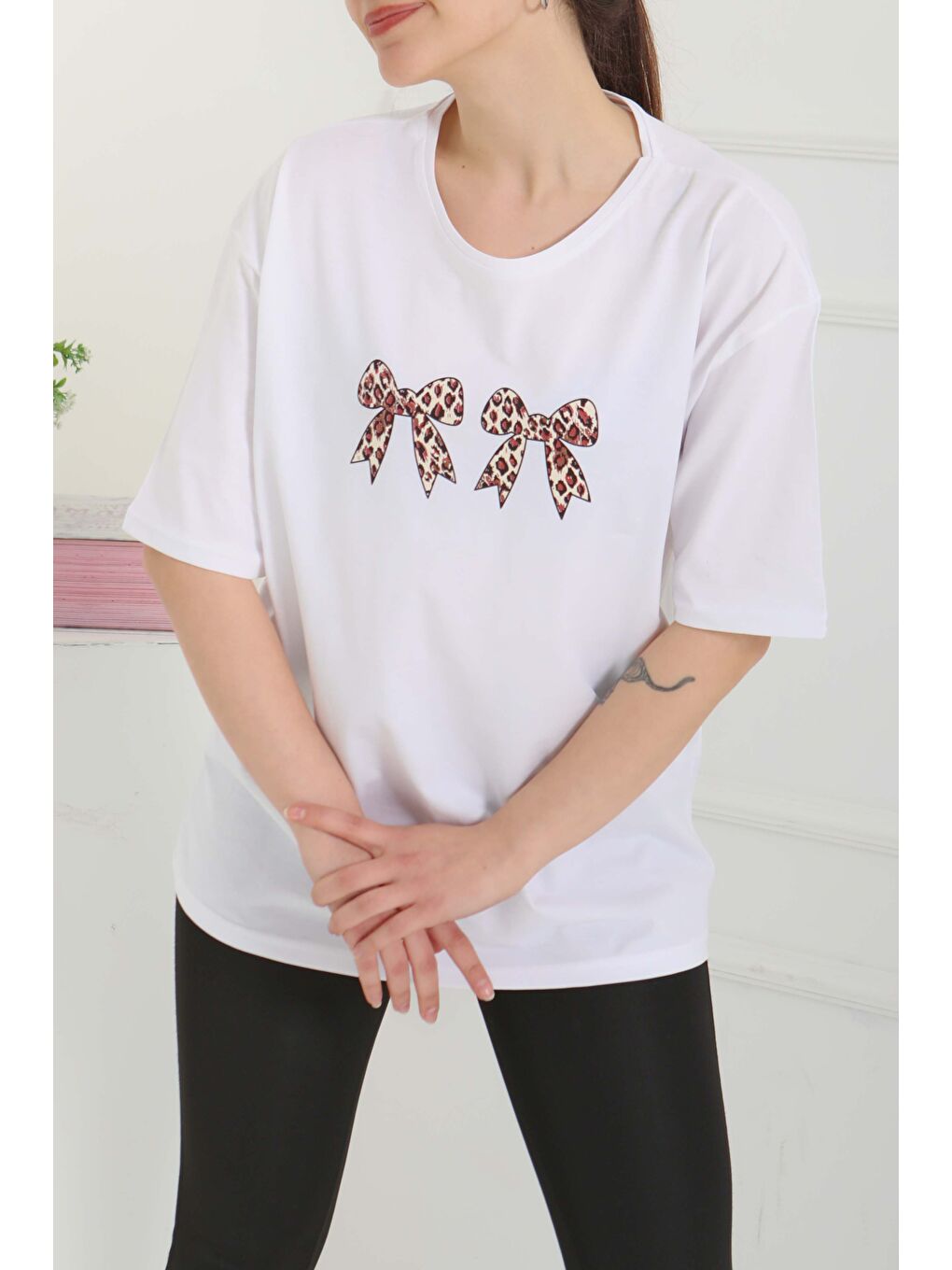 Kurdale Baskılı Kısa Kollu T-Şhirt Beyaz - 27120-2