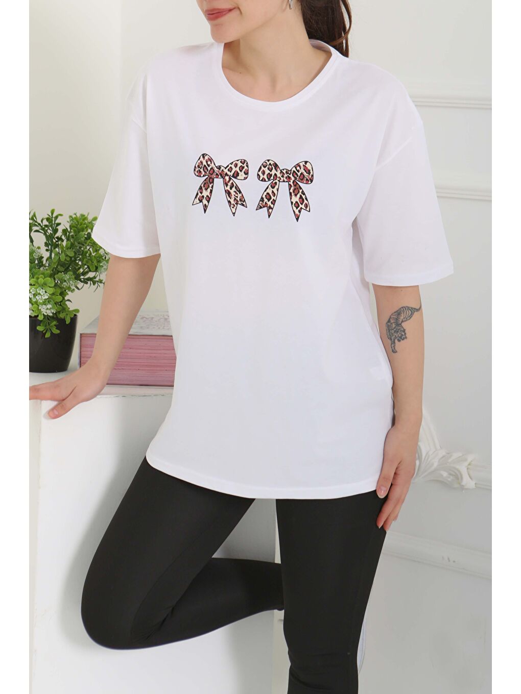 Kurdale Baskılı Kısa Kollu T-Şhirt Beyaz - 27120-3