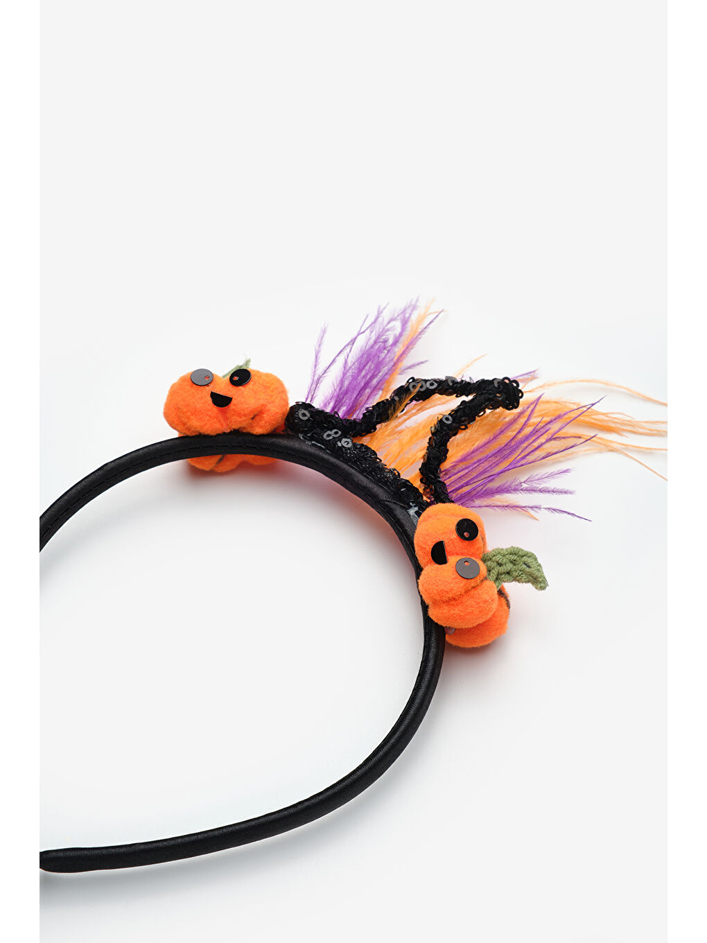 Siyah Bal Kabağı Figürlü Kız Çocuk Taç-2