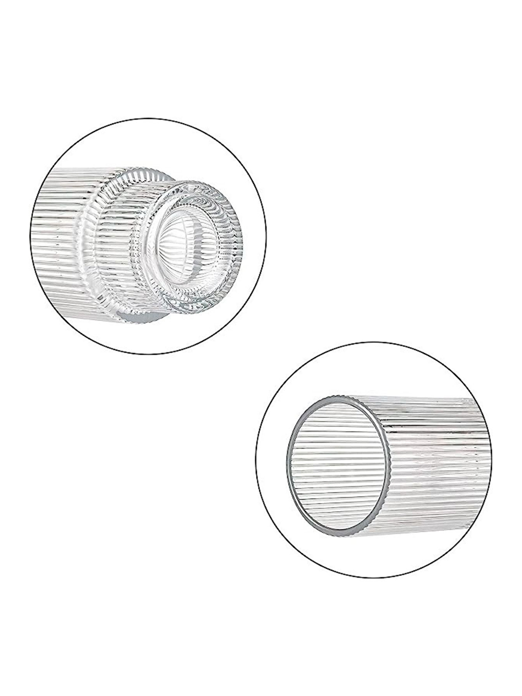 Renksiz Çizgili  Cam Bardak 400 ml 2 Adet - 2812-1