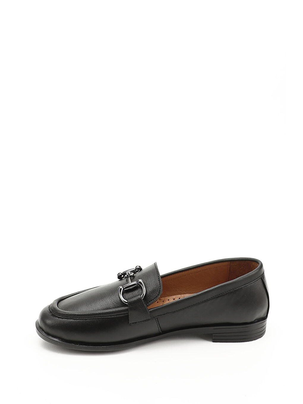 Mor Kadın ZÜMRÜT-SİYAH Tokalı Hakiki Deri Loafer Ayakkabı-1