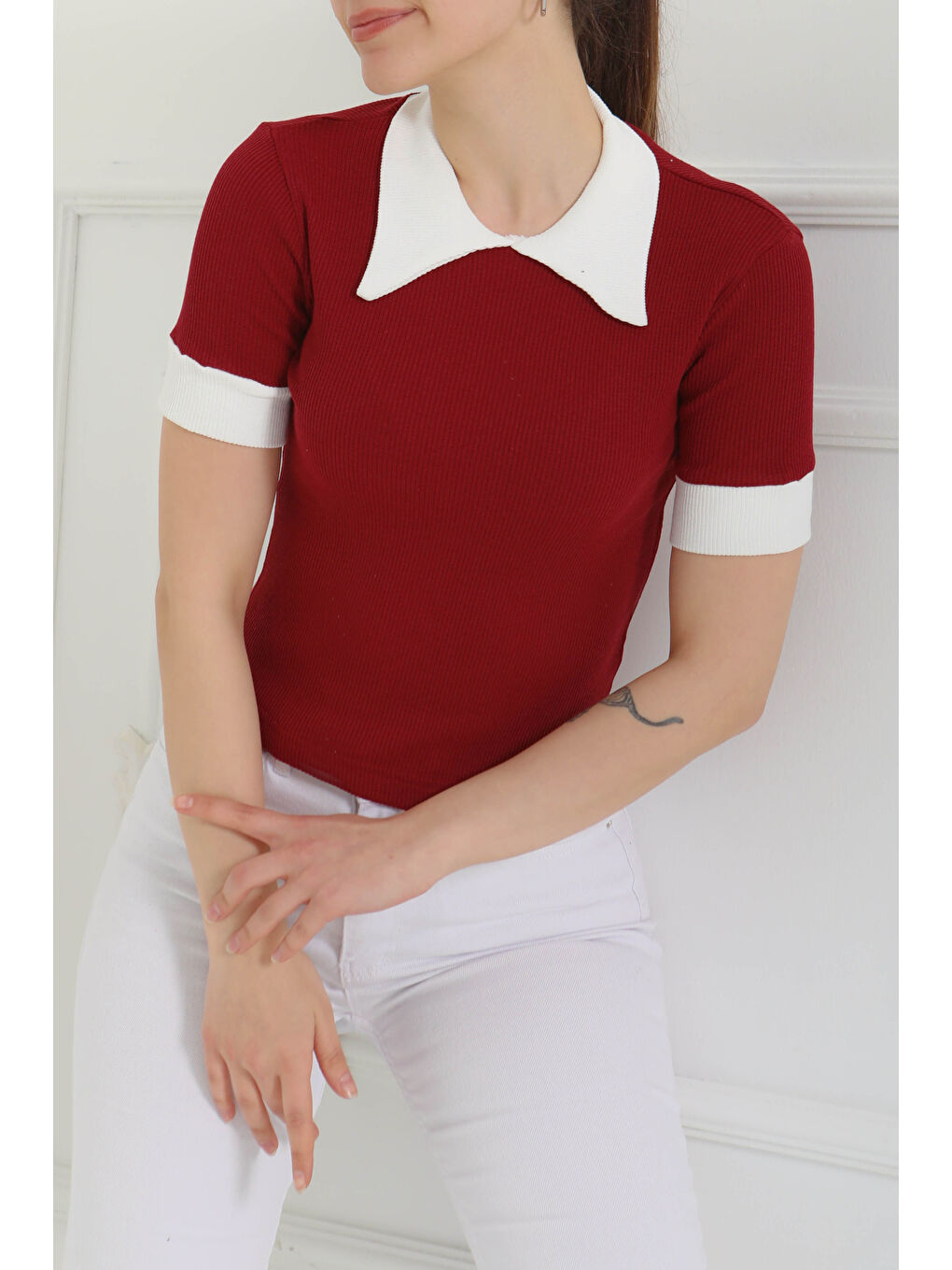 Yaka Garnili Crop Bordo - 27139-1