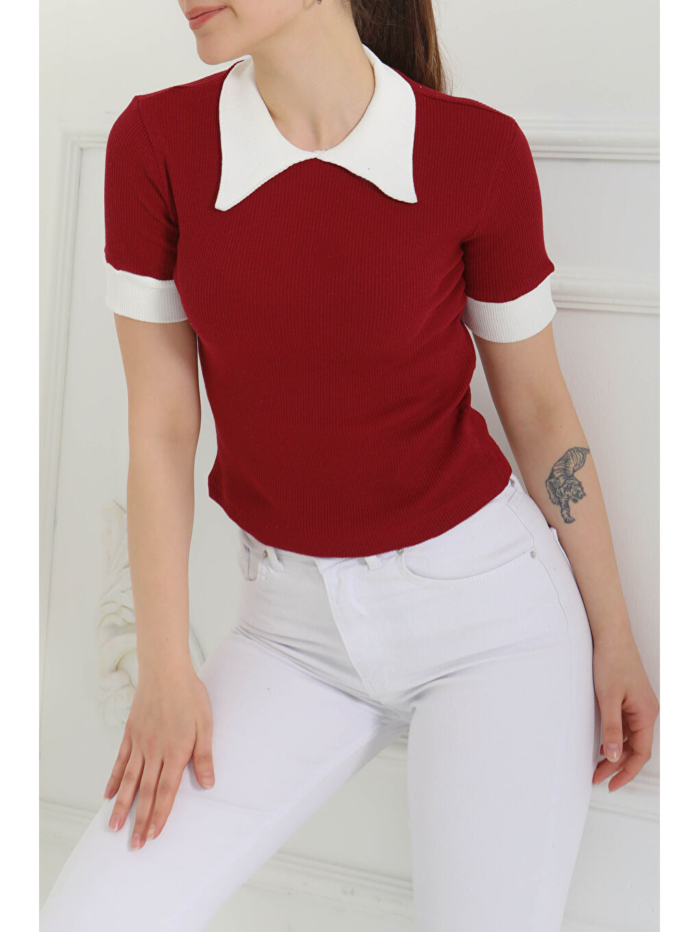 Yaka Garnili Crop Bordo - 27139-2