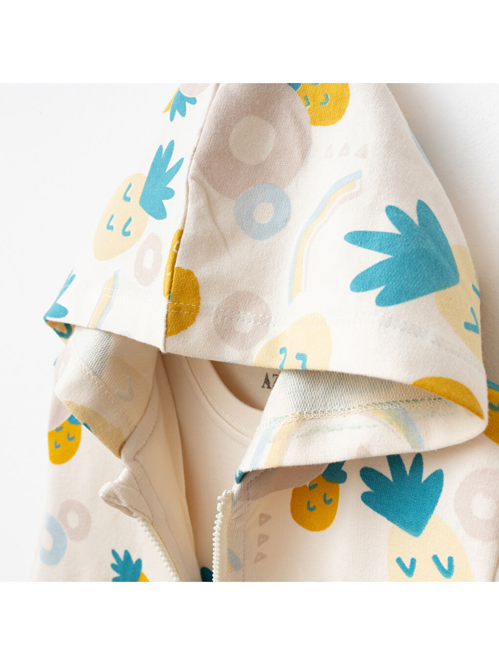 Sarı Kız Bebek Ananas Desenli Sweatshirt Pantolon T-shirt 3'lü Alt Üst Bebek Takımı 3Ay - 36Ay-2