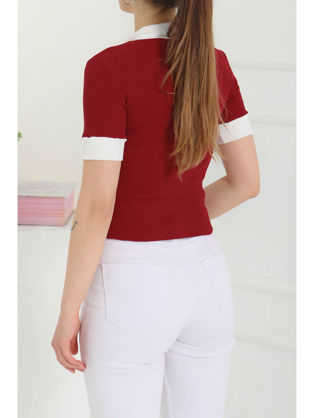 Yaka Garnili Crop Bordo - 27139-5