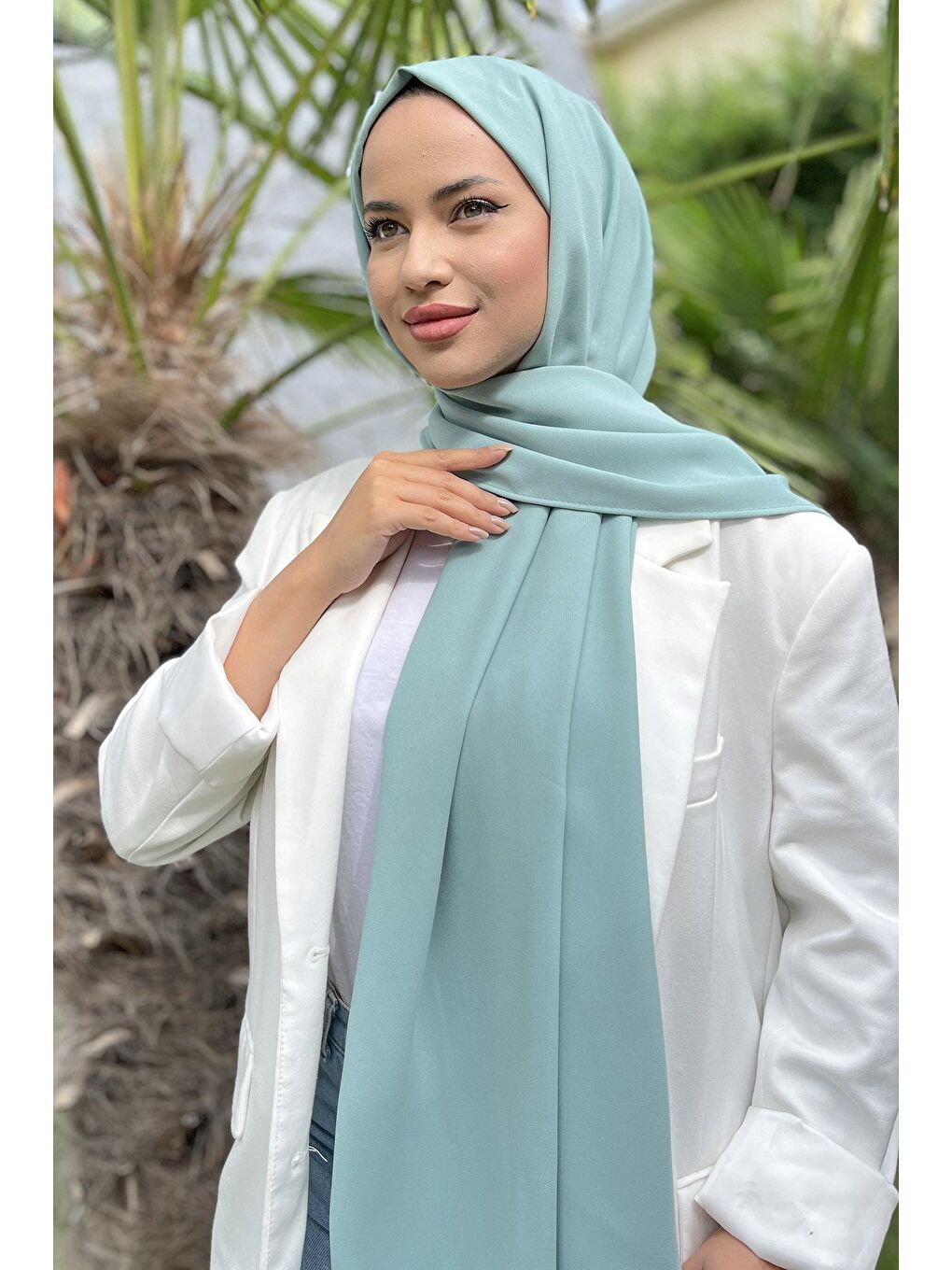 Orta Kadın Yeşil Cesika Şal - 11653-3